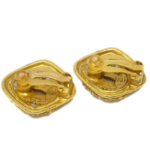 Chanel Rhombus Earrings Clip-On Gold - Picture 3 of 4